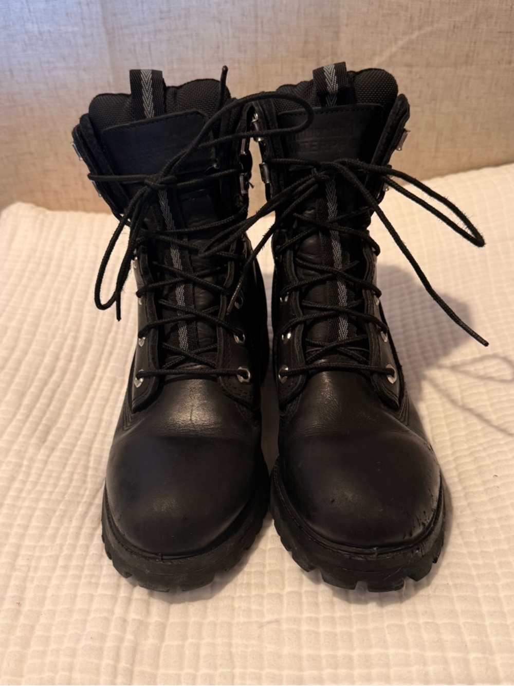 Timberland Black Lace-Up Combat Boots
